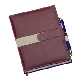 Agenda Executiva Vermelha c/ Fecho e Suporte p/ Caneta